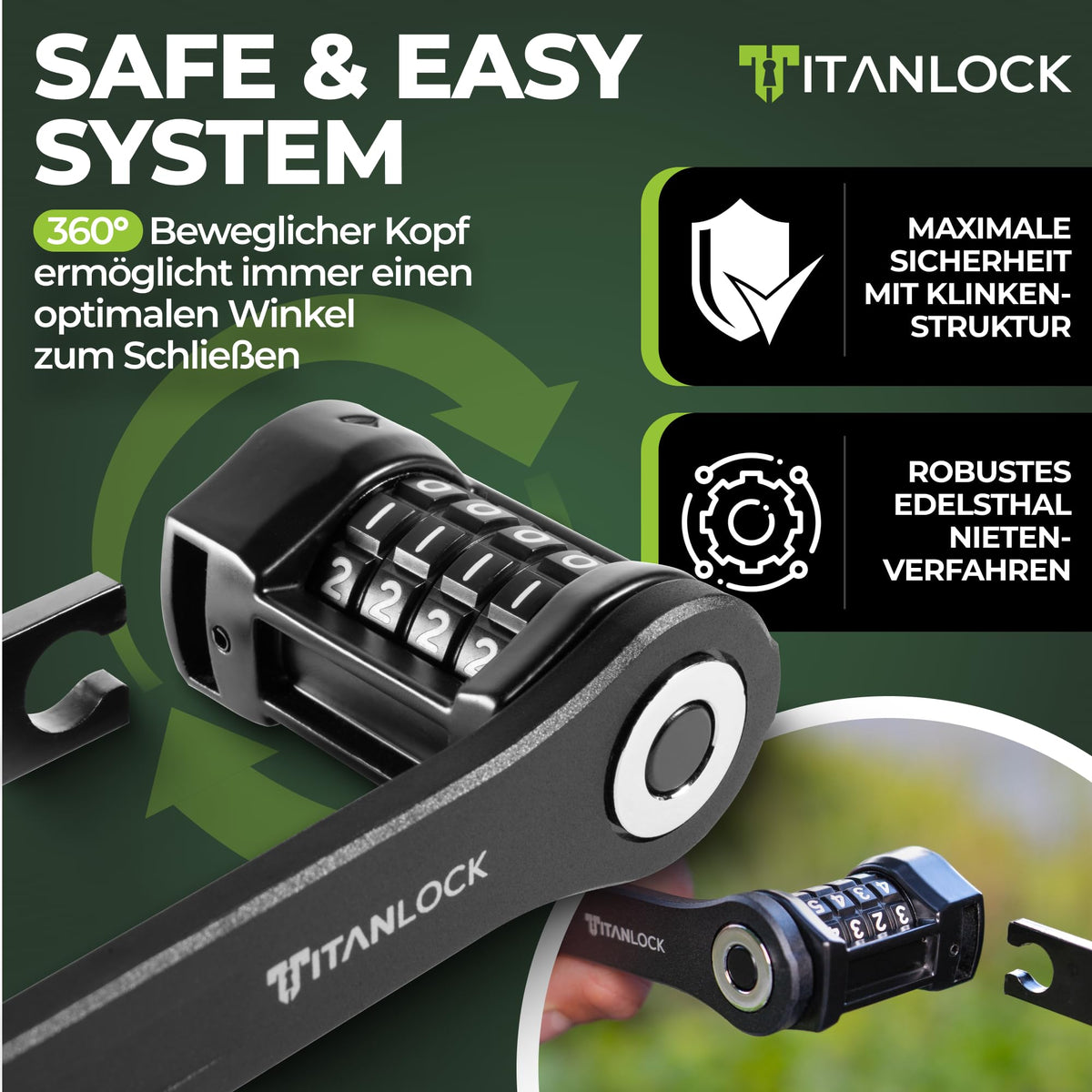 TITANLOCK Folding Bike Lock [NEW MOUNT] Theft-proof - 2