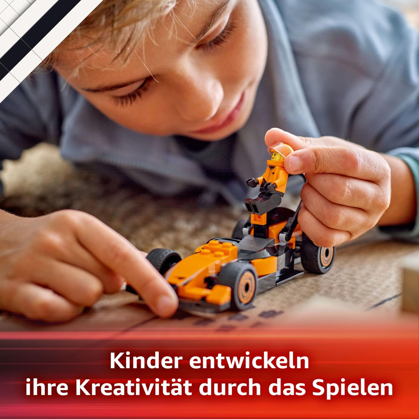 LEGO City F1 racing driver with McLaren racing car - toy Formula 1 model with racing car and minifigure - small gift for boys and girls aged 6 and over or motorsport fans 60442