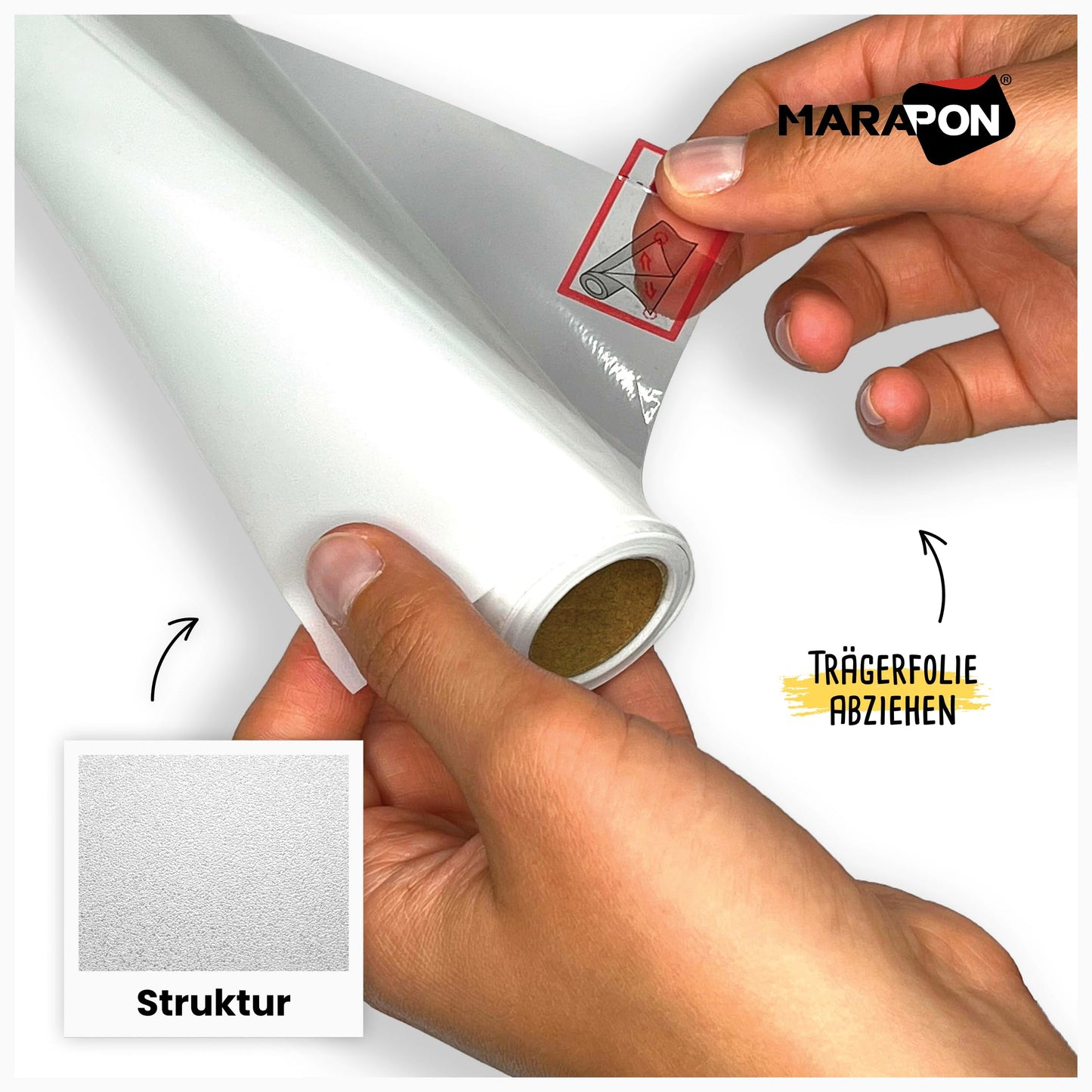 MARAPON window film opaque in white 0.445x50 m statically adhesive frosted glass film privacy film window opaque from the outside for privacy frosted glass film self-adhesive window and UV protection - M4550W-WS
