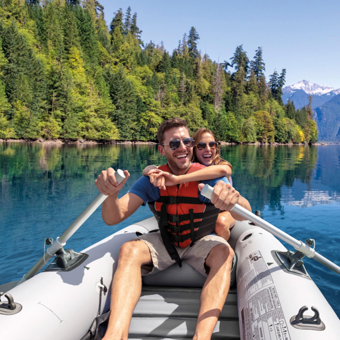 Intex Mariner 3 Inflatable Dinghy 3 Man Boat with Aluminum Oars and Pump - 68373NP