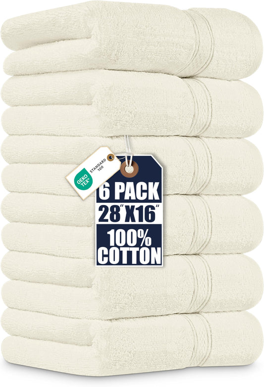 Utopia Towels, Set de prosoape Premium, Bumbac 100% cu fire inelare, Ultra-moale și Foarte absorbant, 600 g/m², pentru Baie, Sală de sport, Duș, Hotel și Spa, 40 x 70 cm, Alb fildeș, 6 - UT0901