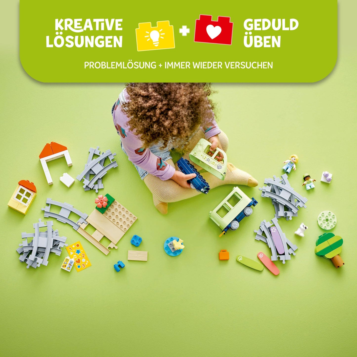 LEGO DUPLO Interactive Adventure Railway - educational toy for toddlers aged 2 and up - 14 track pieces, action bricks with sounds and 4 toy figures - gift idea for boys and girls - 10427