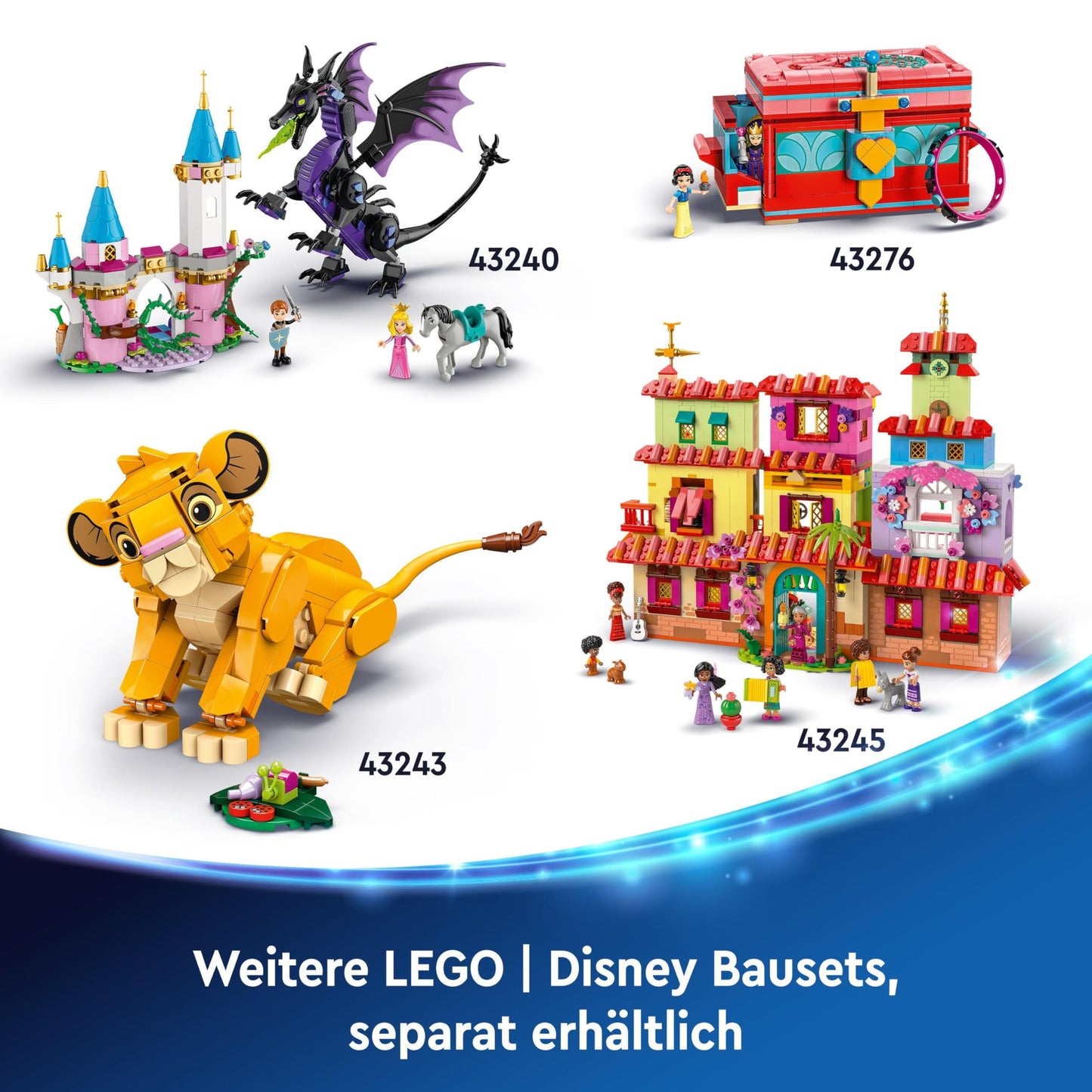 LEGO ǀ Disney Simba, the king's lion cub, building toy for children, fantasy playset with lion figure, cool gift idea for girls and boys aged 6 and up, children's toy 43243