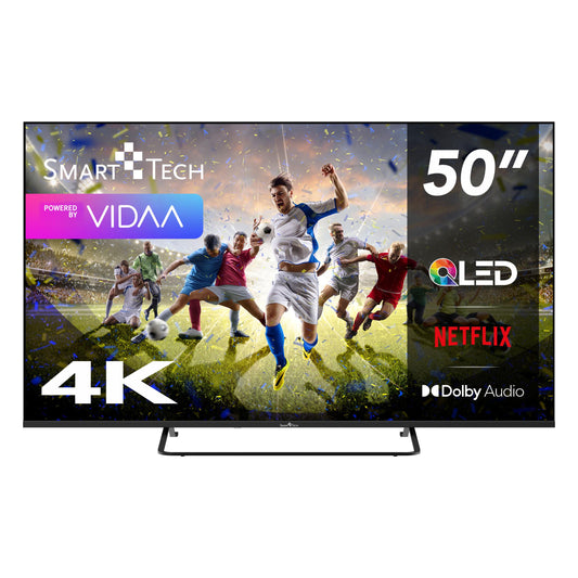 Smart Tech 50QV02K QLED TV 50 inch Smart TV VIDAA - HDR TV with 4K UHD resolution, Bluetooth and triple tuner (2026)