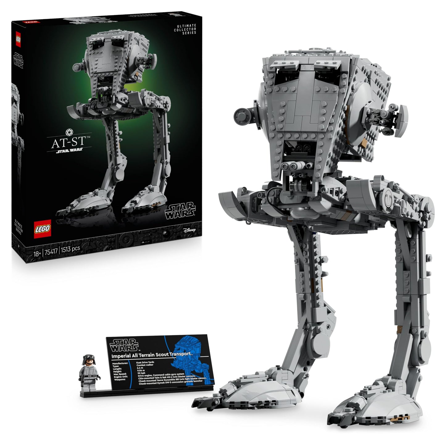 LEGO Star Wars AT-ST Battle Runner - Building Set for Adults - UCS Display Model with Minifigure & Information Board - Collectible & Gift for Fans - 75417