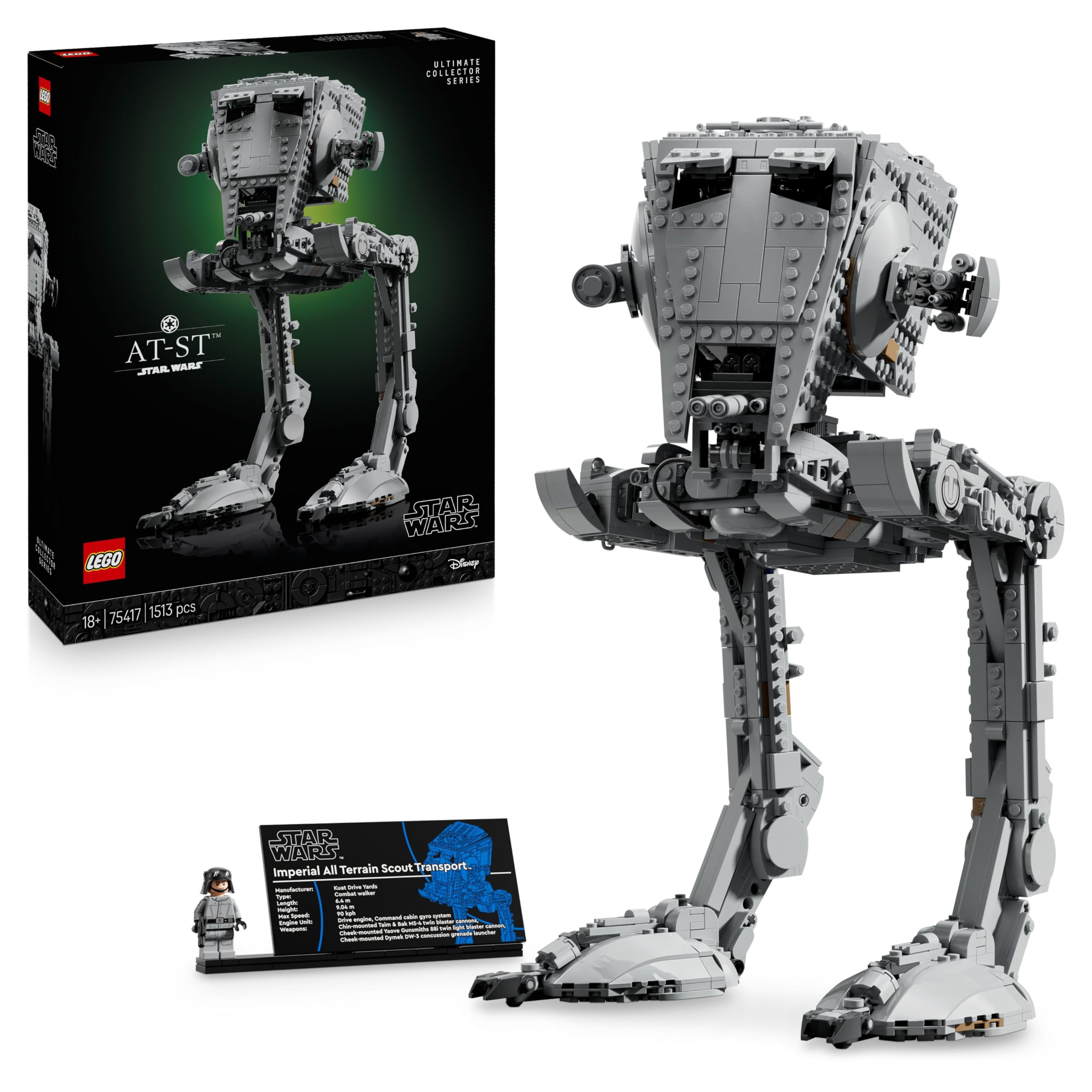 LEGO Star Wars AT-ST Battle Runner - Building Set for Adults - UCS Display Model with Minifigure & Information Board - Collectible & Gift for Fans - 75417