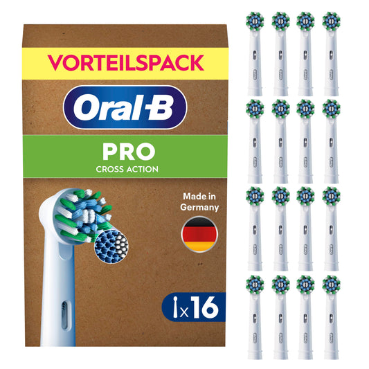 Oral-B Replacement Brushes PRO CrossAction, White, 16 Pieces - 8006530036320