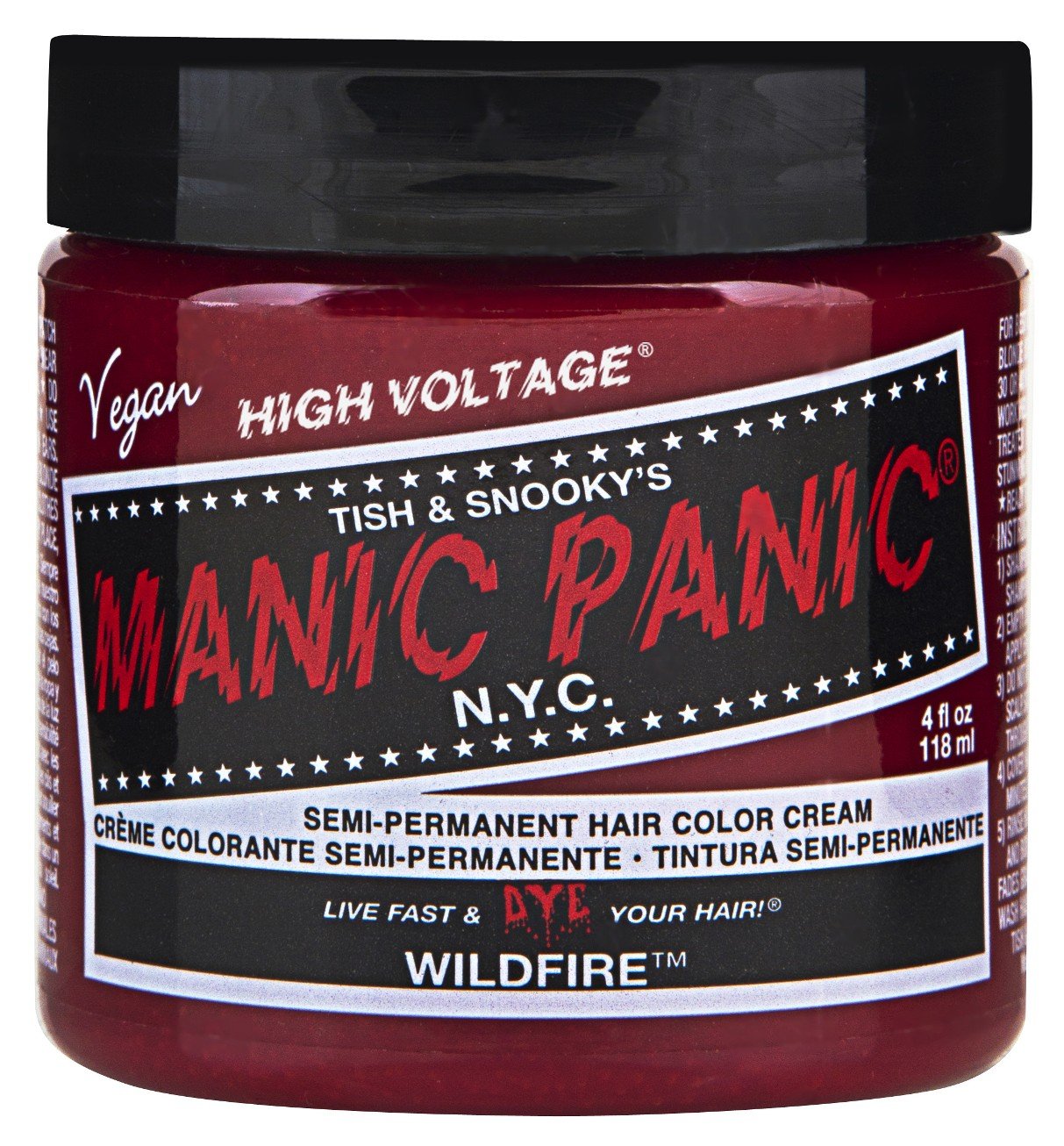 Manic Panic Wildfire Classic Cream, Vegan, Cruelty-Free, Red Semi-Permanent Hair Color, 2 x 118ml - HCR