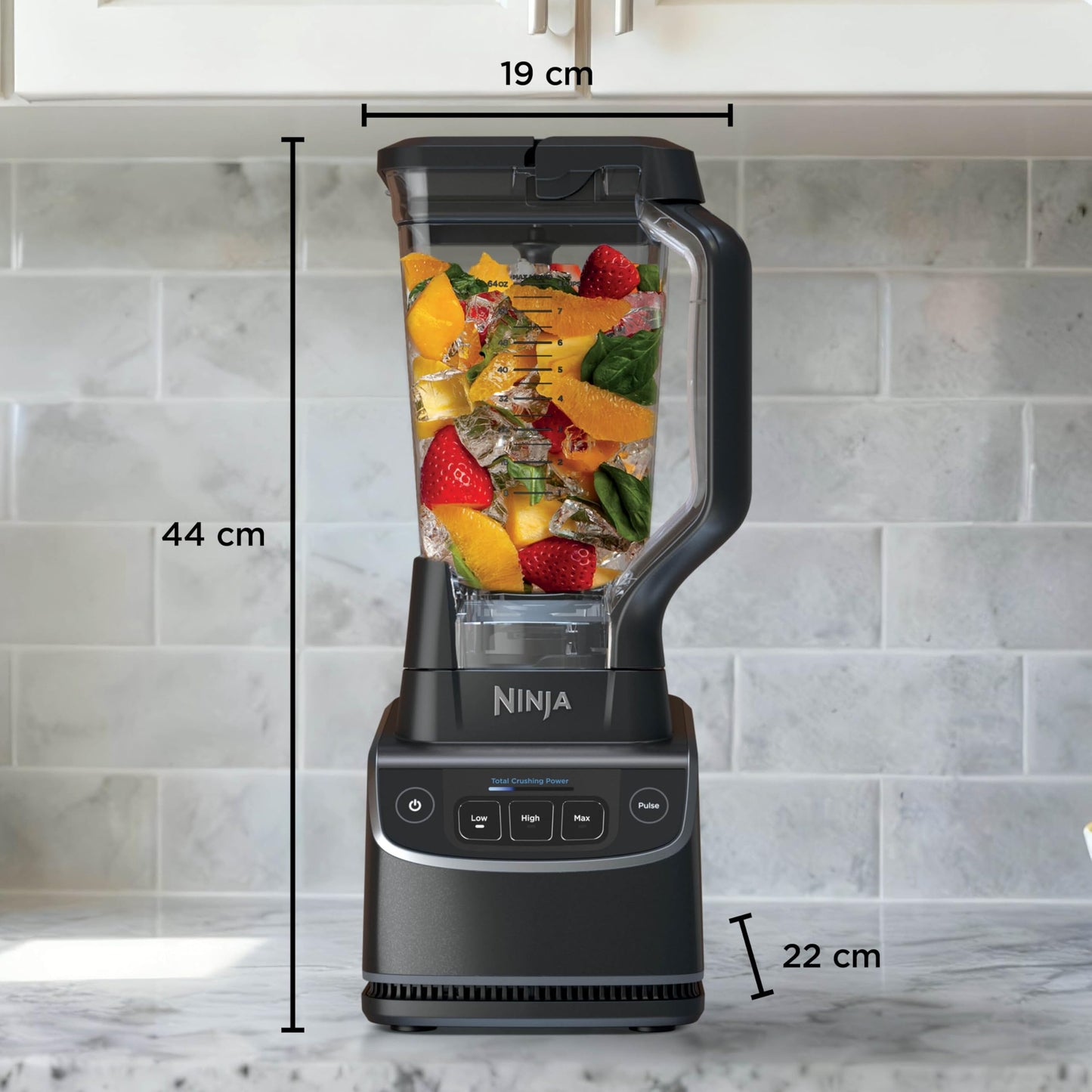 Ninja UltraCrush Blender, 3 Speed Settings, Manual Pulse Mode, 1.9 Liter Capacity Container for Liquids, for Making Smoothies, Dips, Sauces and More, Black BP201EU