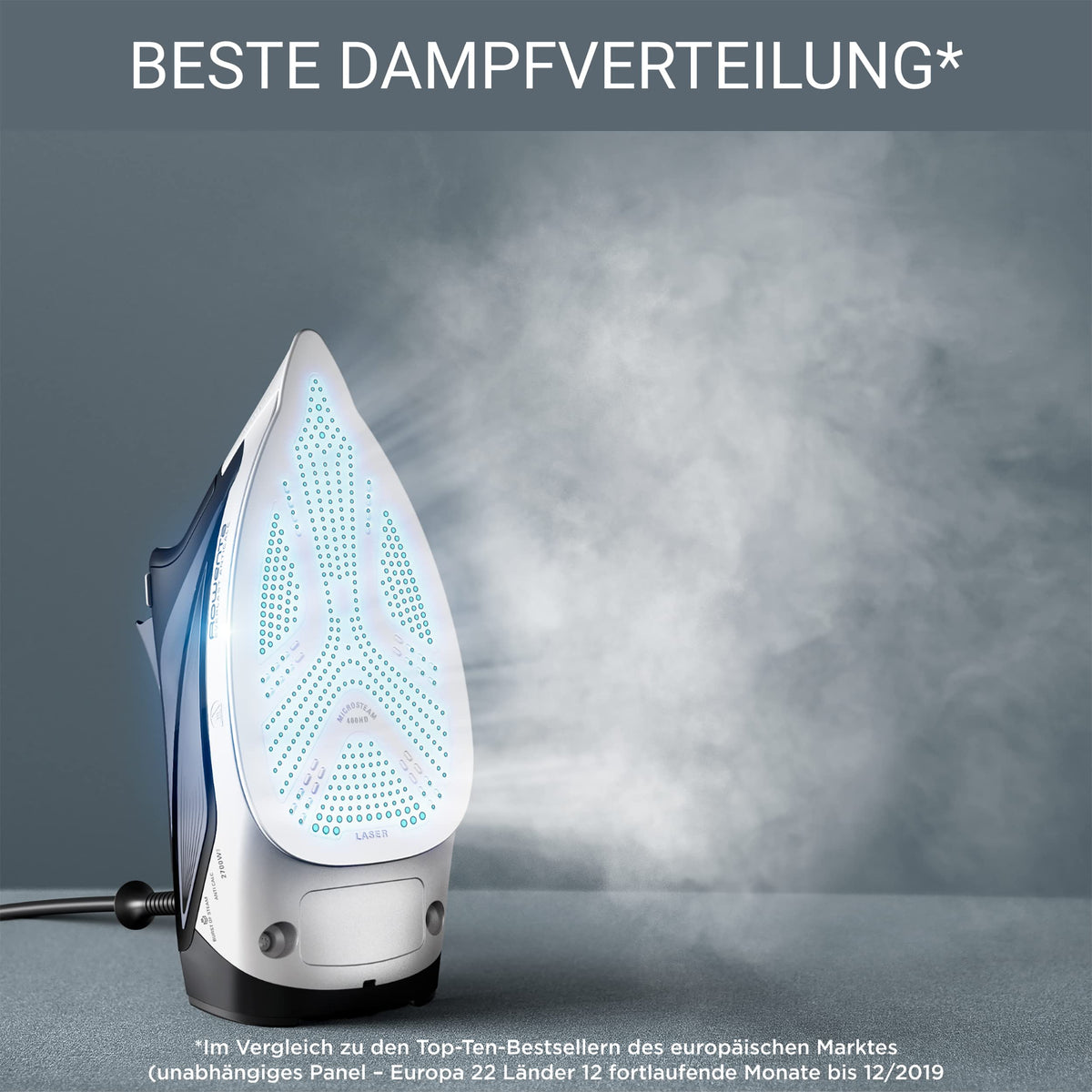 Rowenta Everlast Anticalc Steam Iron, 2700 W, 45 g/min continuous steam output, 220 g/min steam boost, drip stop, anti-calc system, 300 ml water tank, black/blue, DW7320
