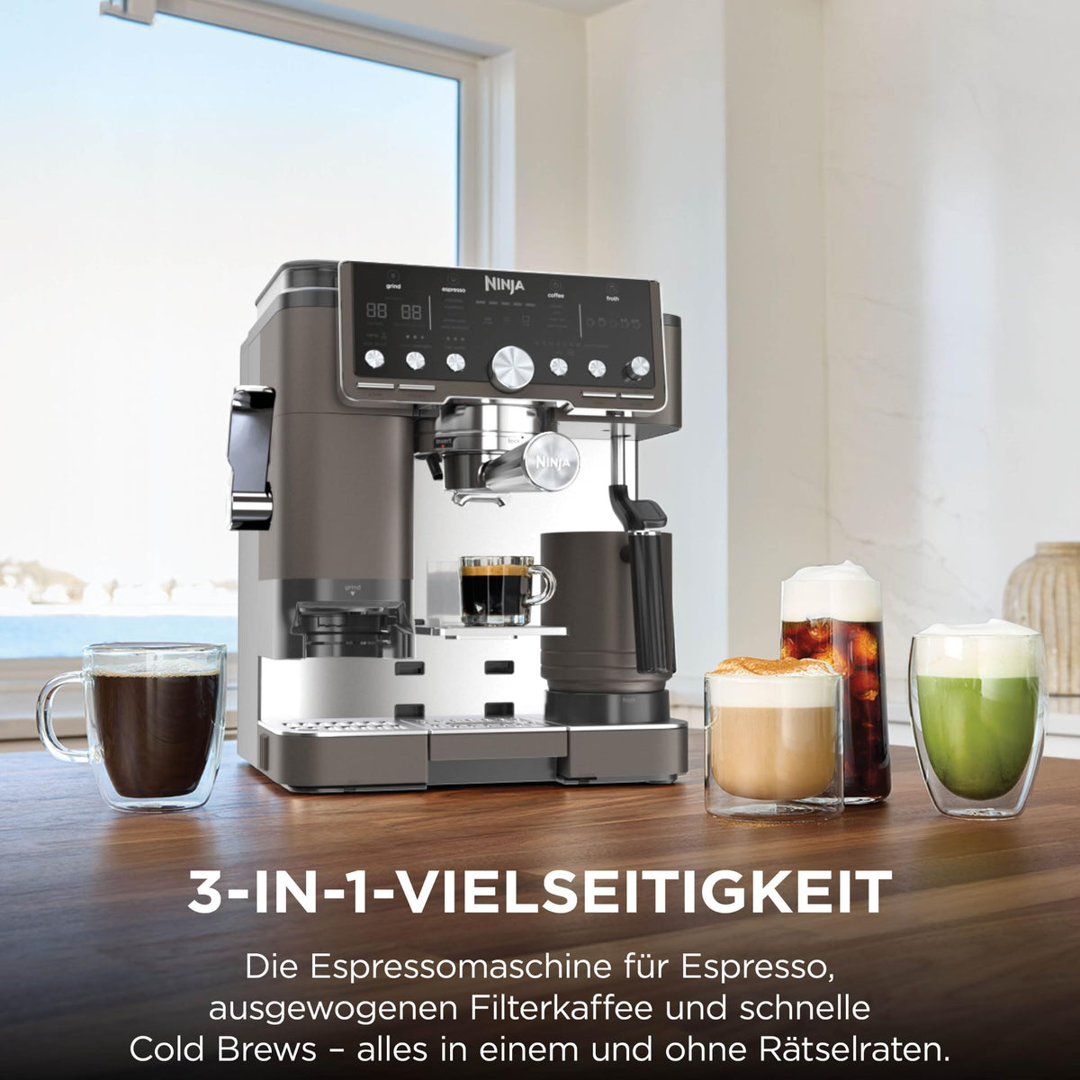 Ninja Luxe Pro 3-in-1-Masina de cafea cu râșniță, ES701EUBR