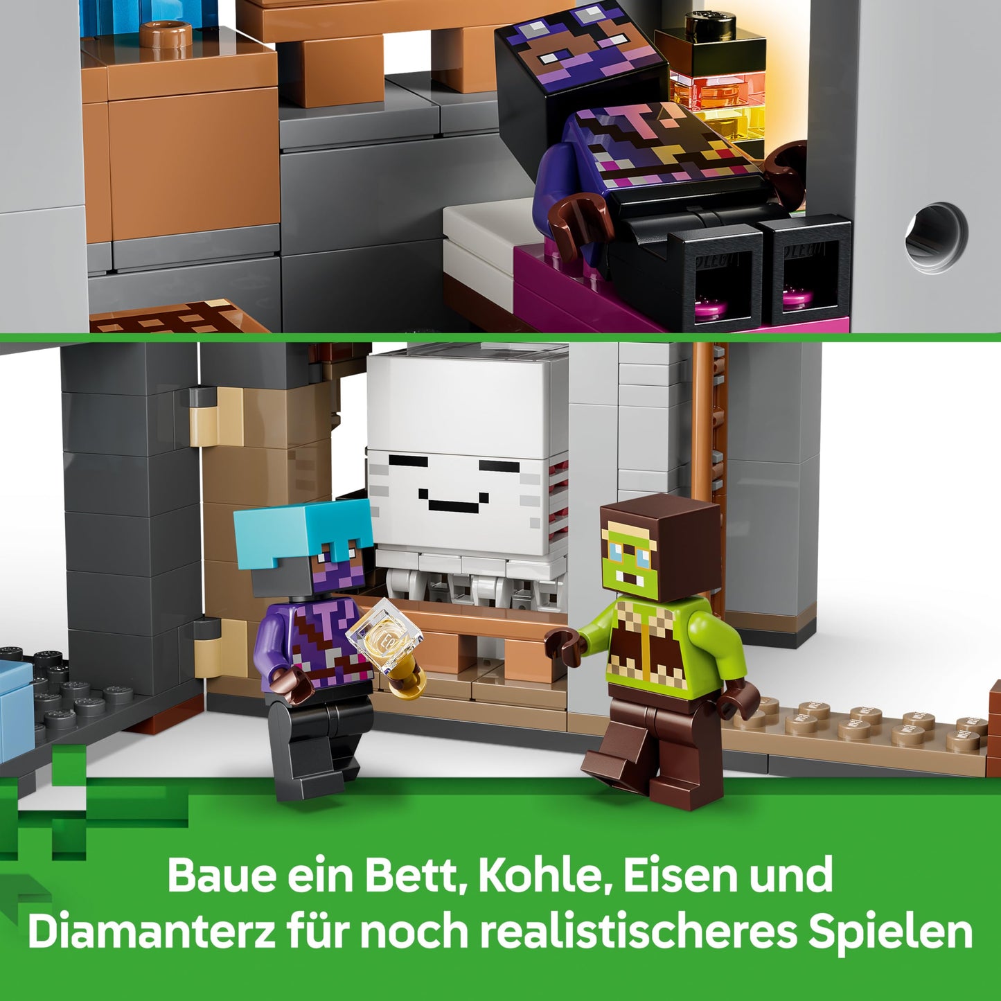 LEGO Minecraft Ghast Station - toy with 8 figures including 2 skeletons and 4 ghasts with accessories - room decoration for children - gaming gift for boys, girls and fans aged 9 and over - 21597