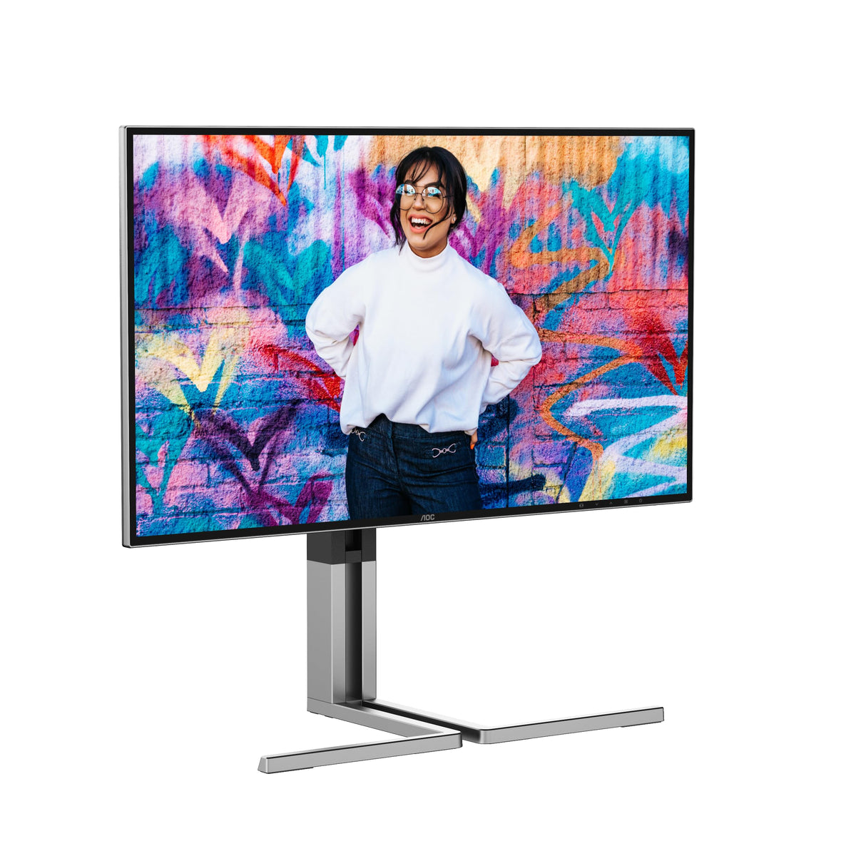 AOC U27U3CV Monitor UHD de 27 inch cu Hub USB, 60Hz, panou Nano IPS, 4ms GtG, VESA HDR400, ajustare pe înălțime, difuzoare, (3840x2160 HDMI 2X 2.0 DP 1x 1.4) Negru/Silver
