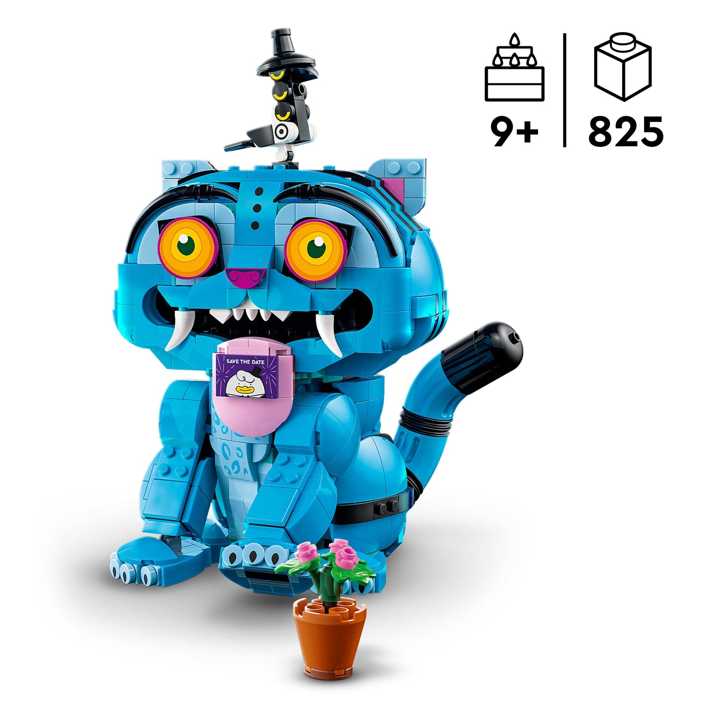 LEGO KPop Demon Hunters The tiger Derpy and the magpie Sussie - KPop toy with 2 animal figures and flower pot - children's room decoration - gift for girls, boys and film fans aged 9 and over - 72537