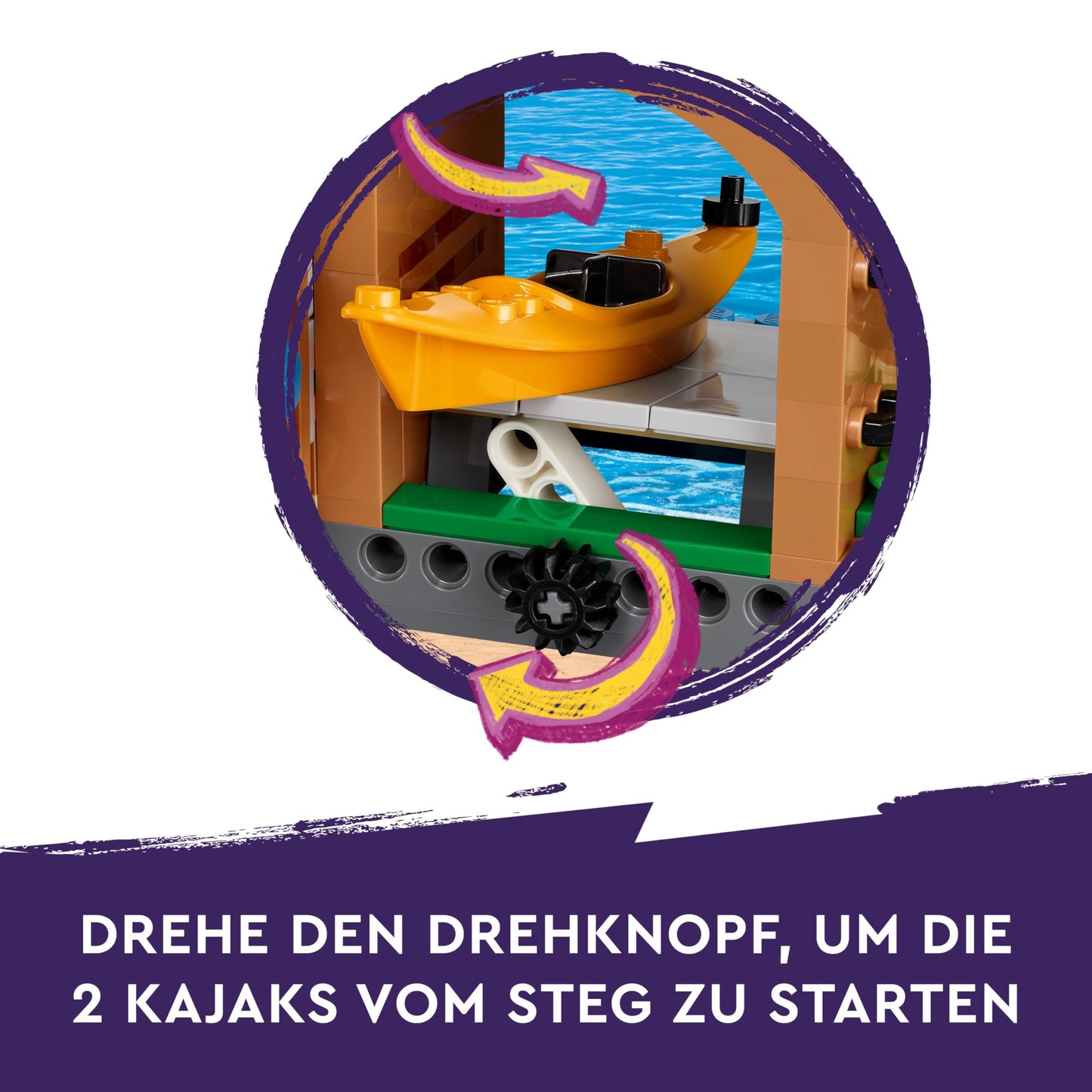 LEGO Friends adventure camp with kayak, building toy for role play, gift idea for girls and boys aged 7 and up, set with 3 toy figures and a bear, camping toy 42626