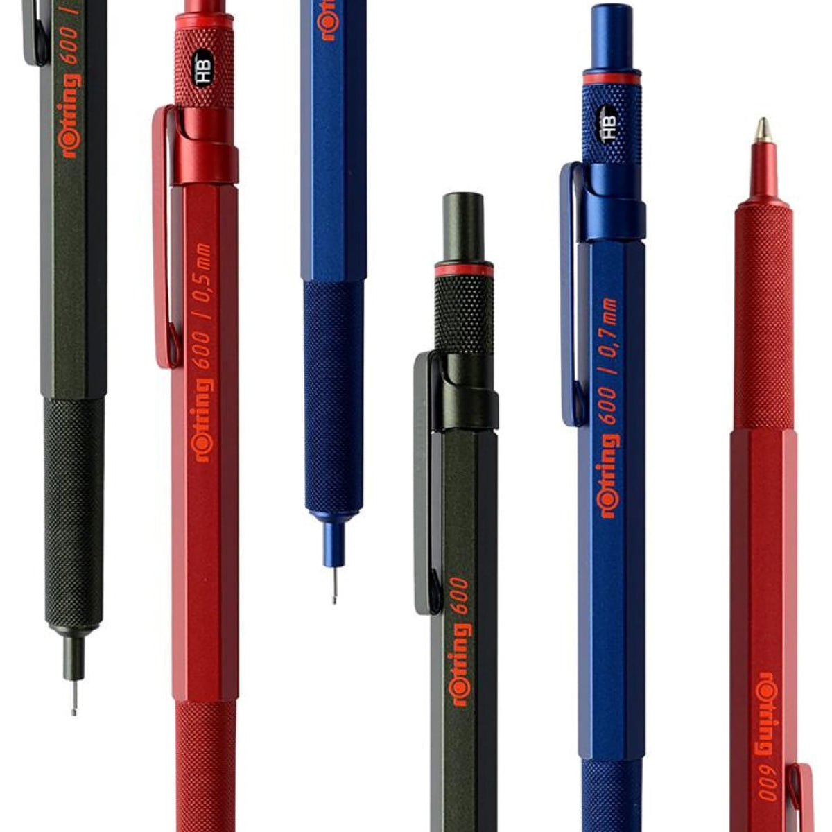 rOtring 600 Ballpoint Pen | Medium Tip | Black Ink | Black Barrel | Refillable - 2032577