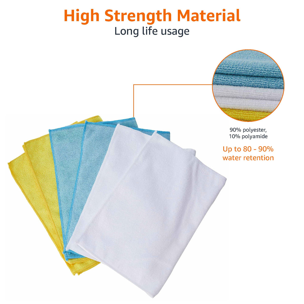 Amazon Basics Microfiber Cleaning Cloths, 40.6cm x 30.5cm, 144-Pack, Multicolor - CW190423B
