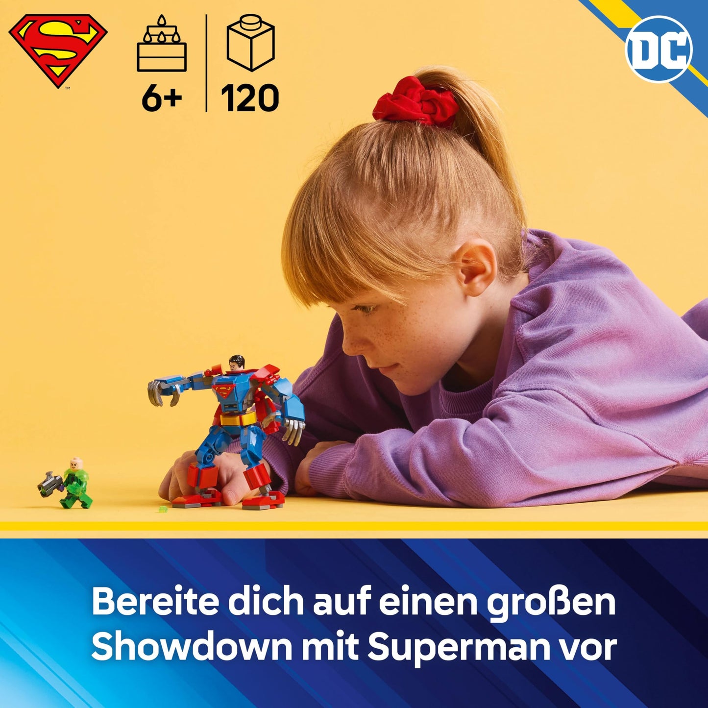 LEGO DC Superman Mech vs. Lex Luthor - superhero toy with 2 minifigures - buildable action figure with movable arms, legs and fingers - gift for boys and girls aged 6 and over 76302