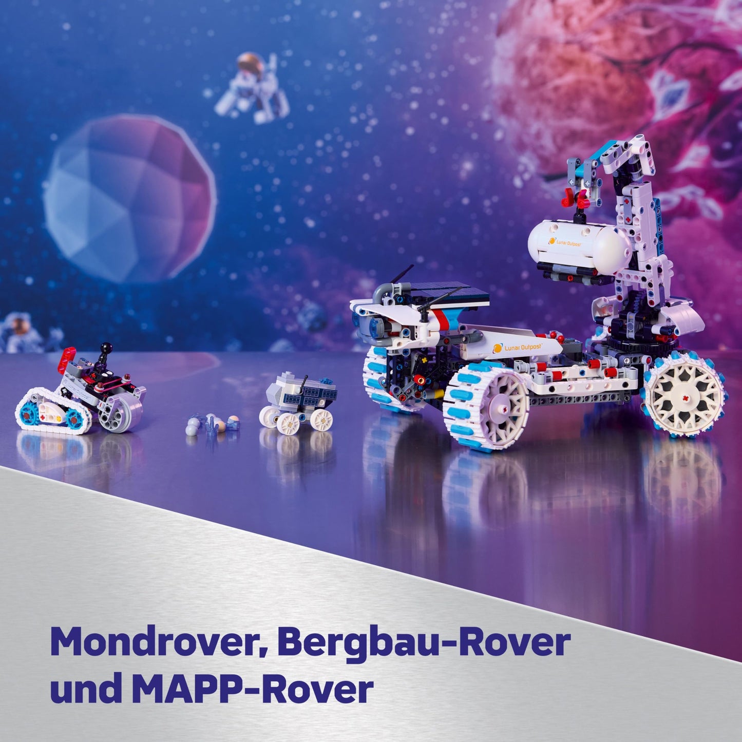 LEGO Technic Lunar Outpost Moon Rover Spacecraft - Interactive Toy - Crane and Solar Panels - Robot Model to Build and Play - Gift for Boys and Girls Ages 10+ 42211