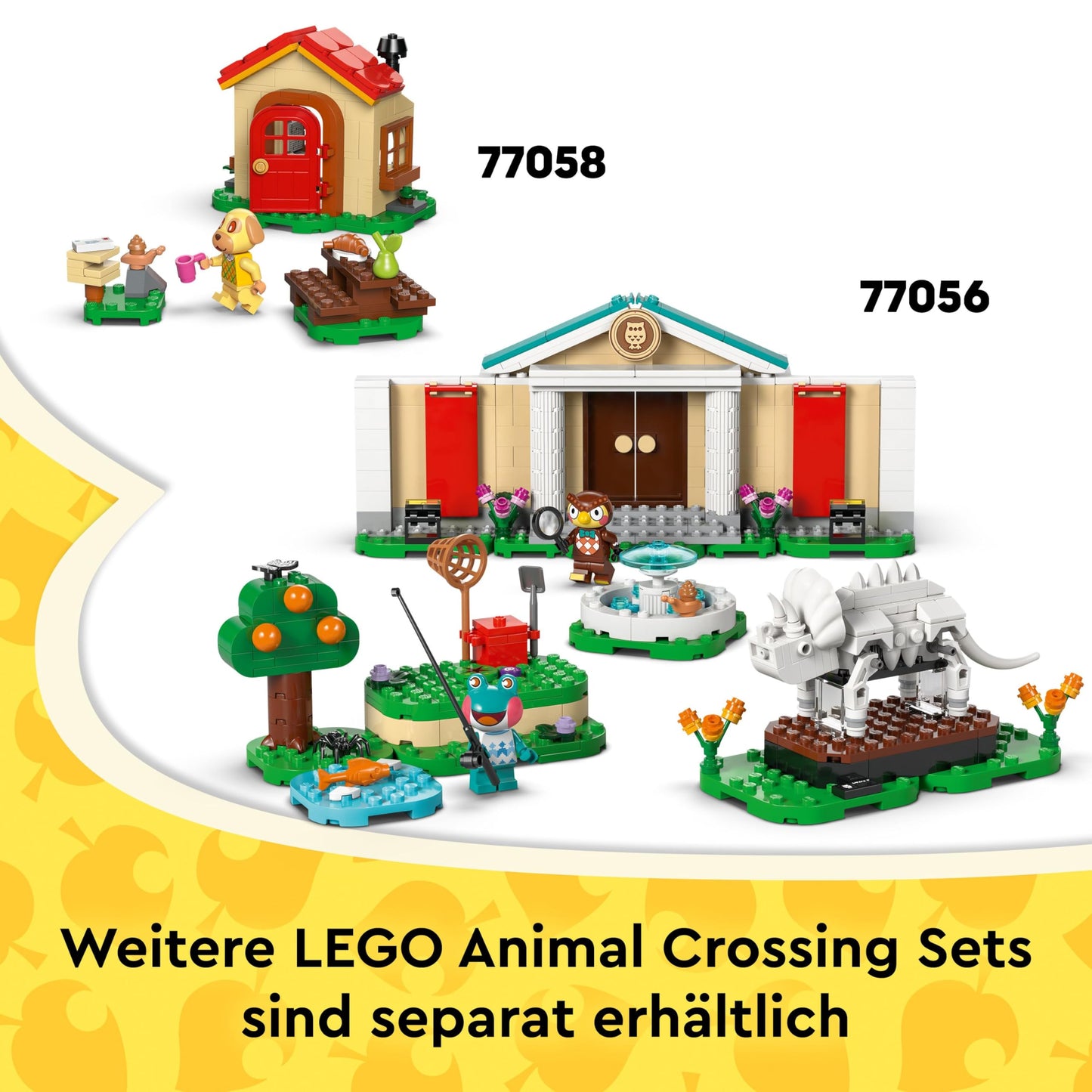 LEGO Animal Crossing - Creative Houses: Seasons of Fun - 2-in-1 playset with 2 playhouses, minifigures of Stitches, Feline & Grimm - Gamer gift for girls, boys aged 7 and up - 77057