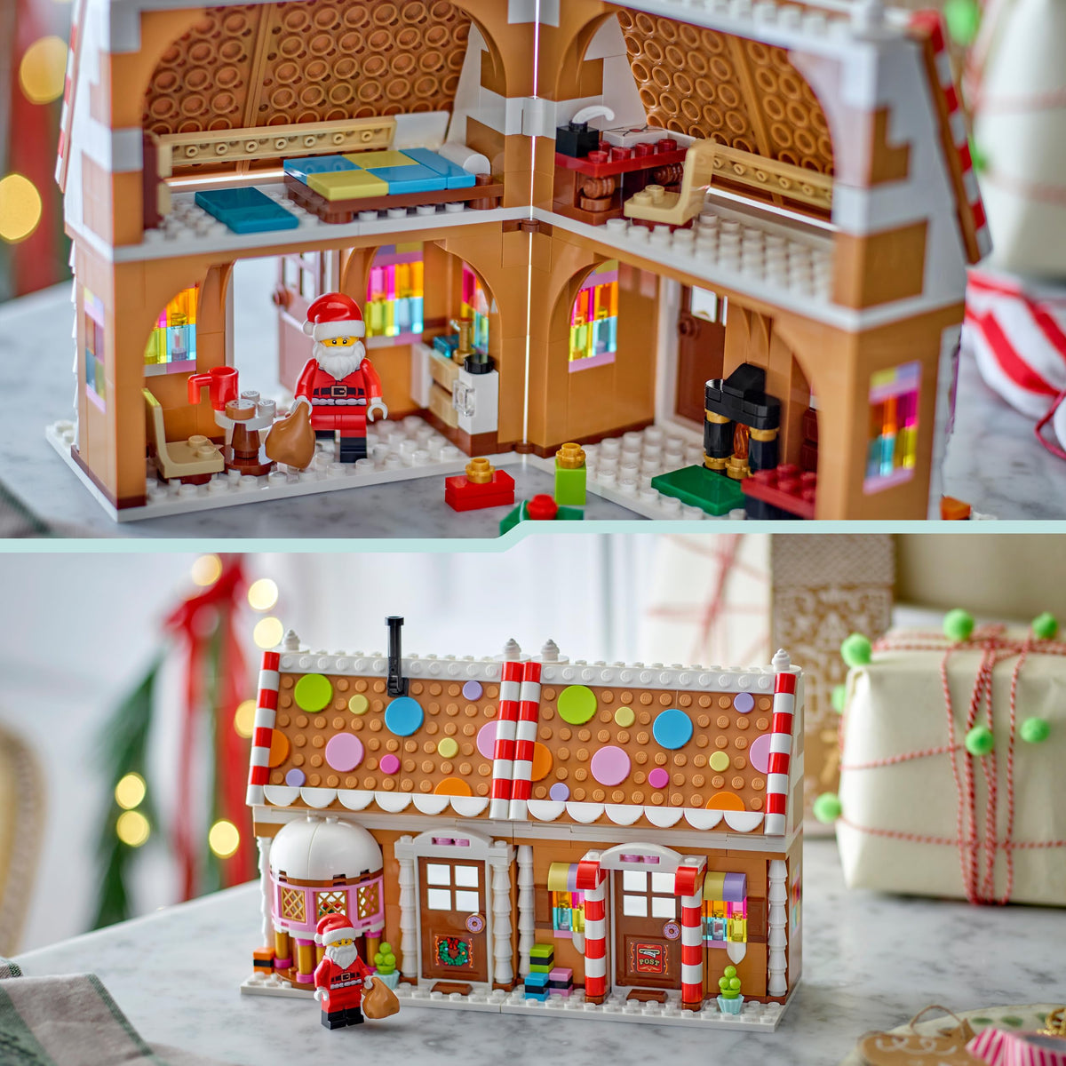 LEGO Casă de turtă dulce de Crăciun - Set de construcție pentru copii cu figurina Moș Crăciun și accesorii - Decorațiune de Crăciun pentru băieți și fete de la 10 ani - 40809