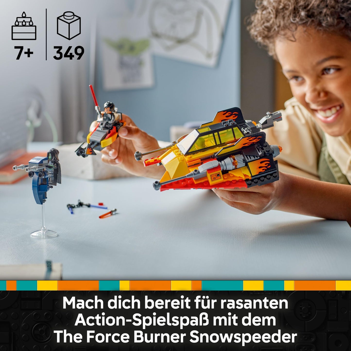 LEGO Star Wars The Force Burner Snowspeeder - building and collecting toy with 3 minifigures with lightsabers and speeder bike - gift for boys aged 7 and up & Rebuild the Galaxy fans - 75414