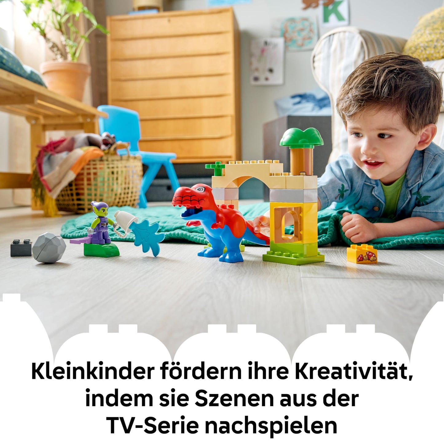 LEGO DUPLO | Spidey-Rex vs. Green Goblin - Fine motor skills toy for toddlers - 2 figures incl. Spidey-T-Rex - Superhero gift for boys aged 2 and up - 10463