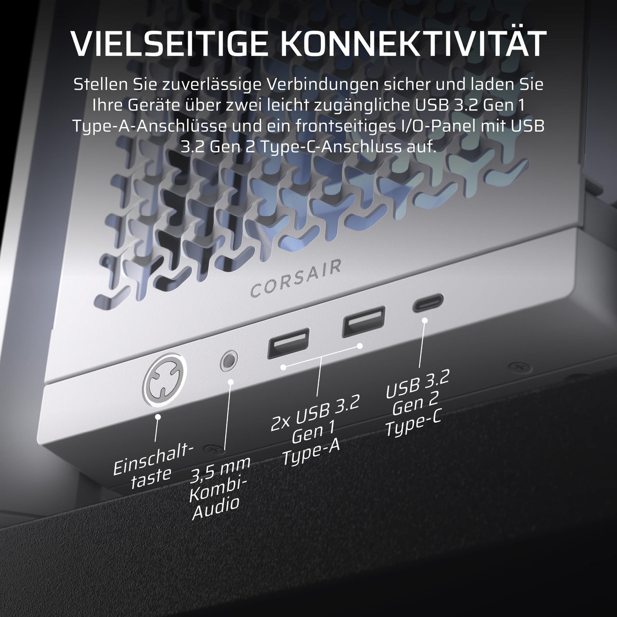 CORSAIR Frame 4000D RS ARGB Modular Mid-Tower ATX PC Case - White - CC-9011297-WW