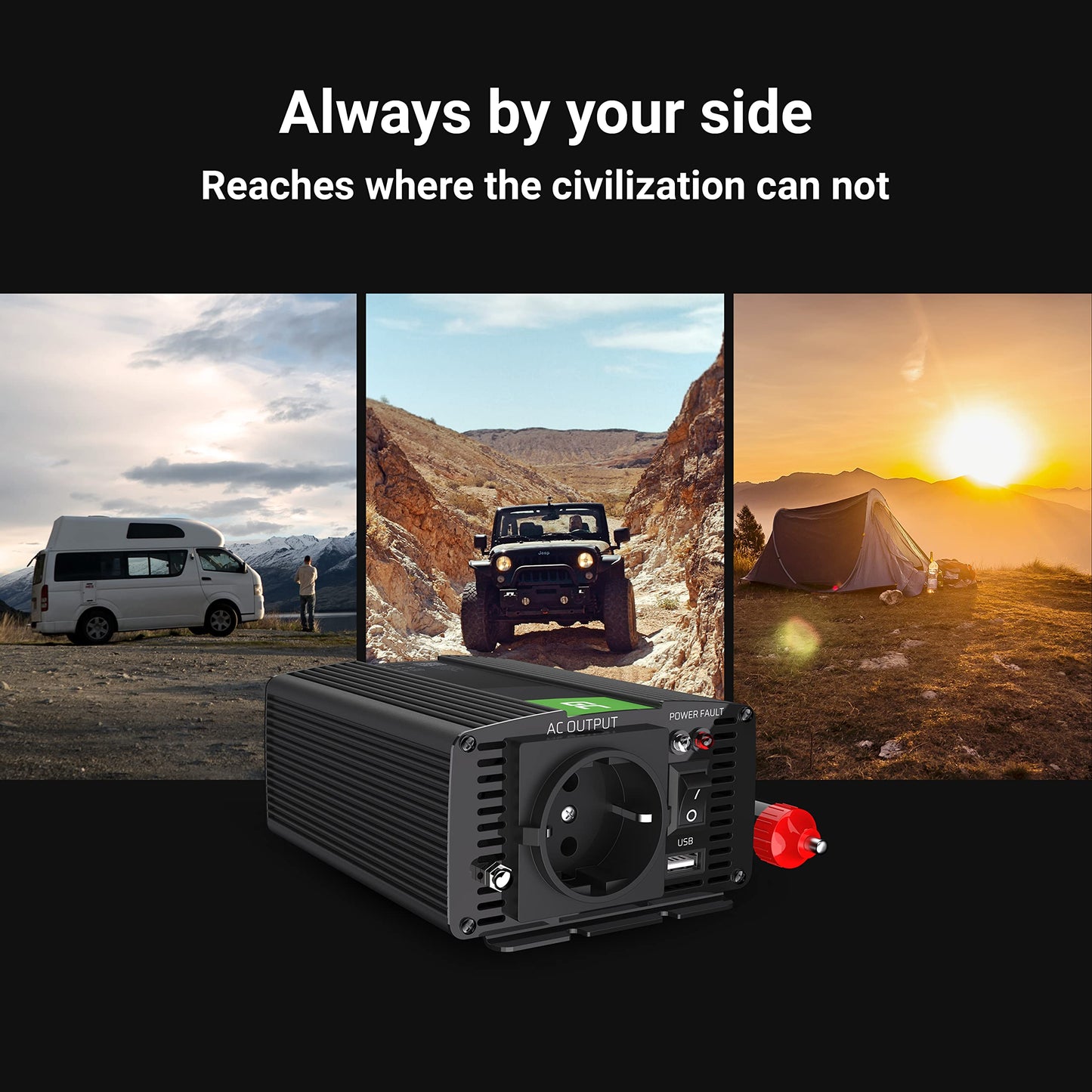 Green Cell® 150W/300W 12V to 230V Sine Wave Volt Car Voltage Converter Inverter Power Solar Inverter DC AC Converter Current Converter Caravan Car Modified Sine Cigarette Lighter Socket