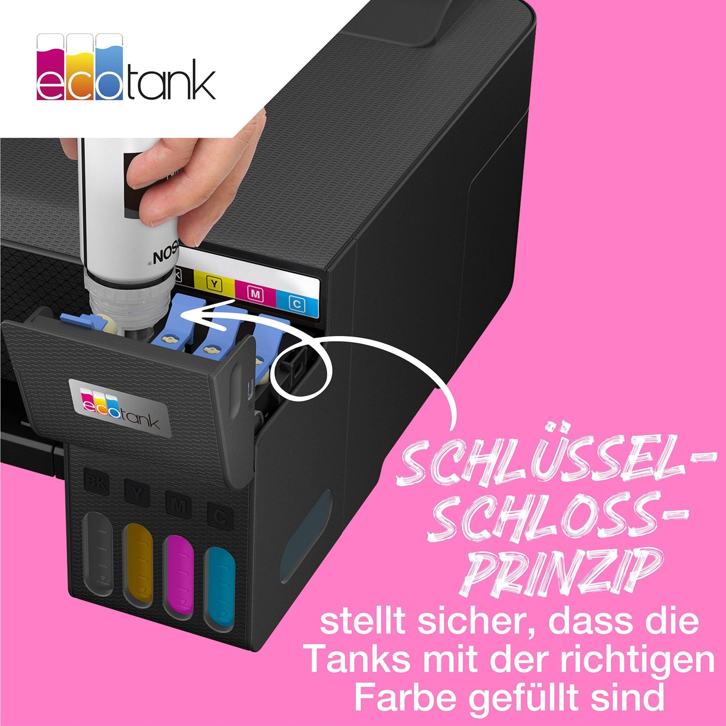 Epson EcoTank 104 Original Ink Bottle | Black| High yield – Up to 4,500 pages | Brand Quality For Optimal Results (Pack of 2) - EP65580