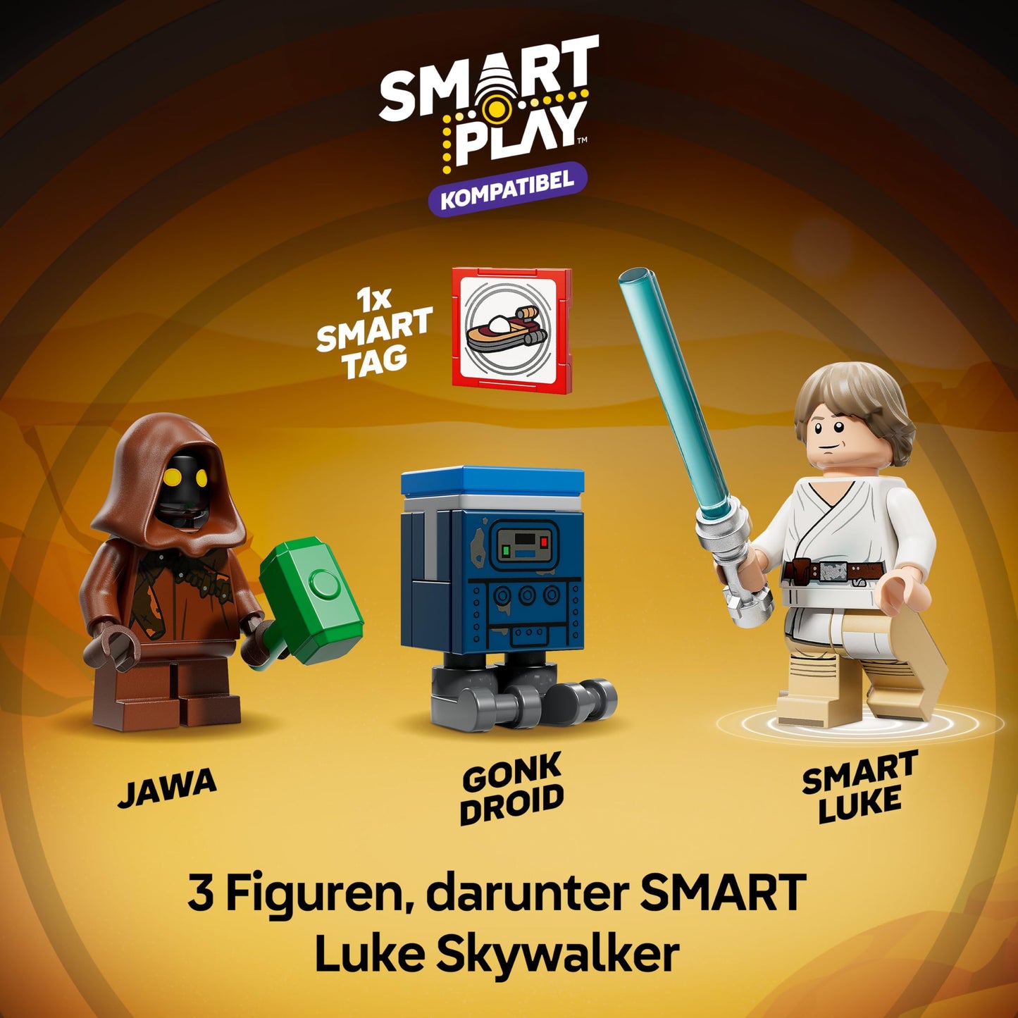 LEGO Star Wars 75420 SMART Play: Luke's Landspeeder - Compatible interactive toy including SMART tag and Luke Skywalker minifigure - gift idea for boys, girls and adult fans aged 6 and over
