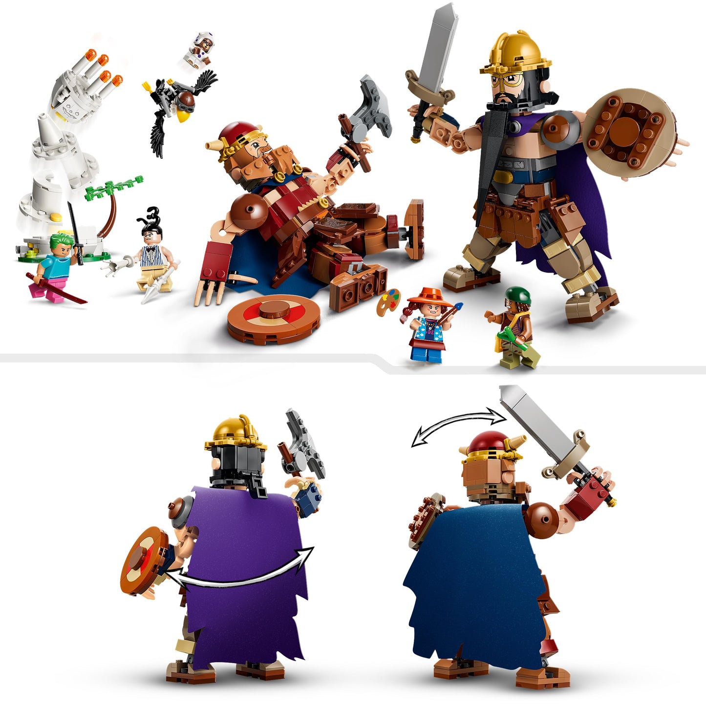 LEGO ONE PIECE Woogey vs. Boogey - Giants from Little Garden - Interactive toy with 2 action figures and 5 minifigures - Gift for boys, girls and fans aged 9 and up - 75644