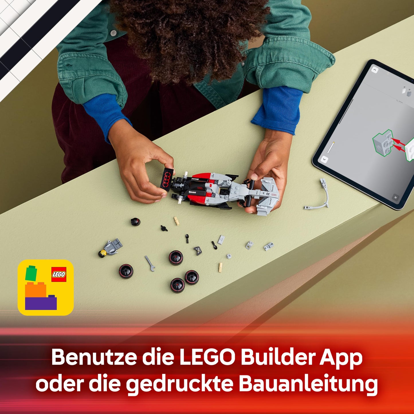 LEGO Speed Champions Audi Revolut F1 Team R26 racing car toy - model building set with collectible racing driver minifigure - birthday gift for boys aged 10 and over & young motorsport fans - 77259