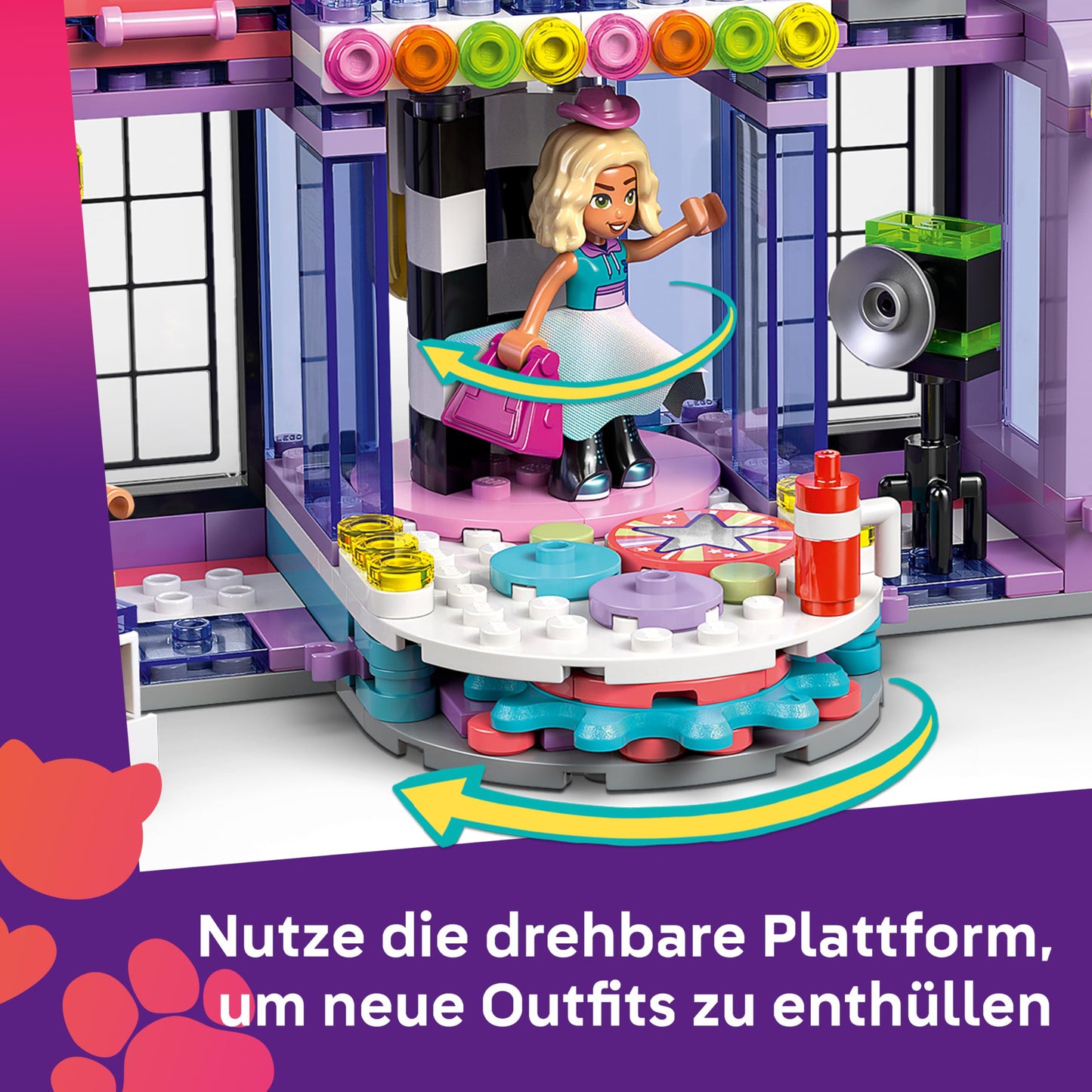 LEGO Friends Fashion Show in Heartlake City - Dress up game with 3 mini dolls, catwalk, customizable outfits including skirt, coat, hats & accessories - Creative gift for girls aged 7 and up - 42685