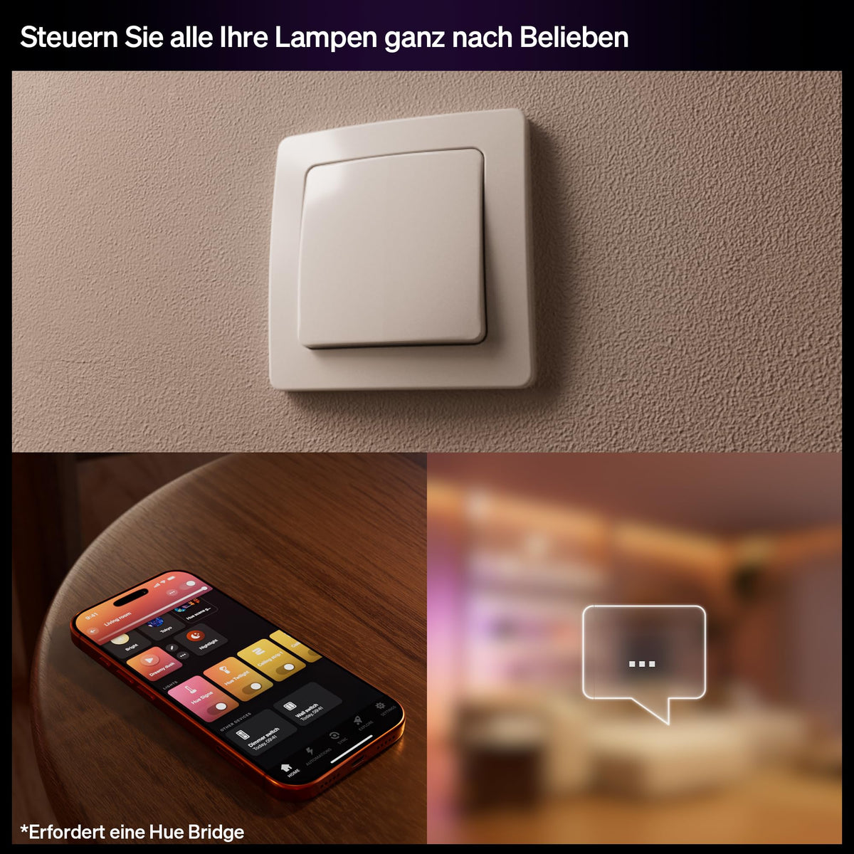 Philips Hue wired Smart Switch, 2-pack, for easy control of Hue lights, no batteries required, controllable via app or voice command, compatible with Apple Home, Google Home, and Alexa. - 929004297004