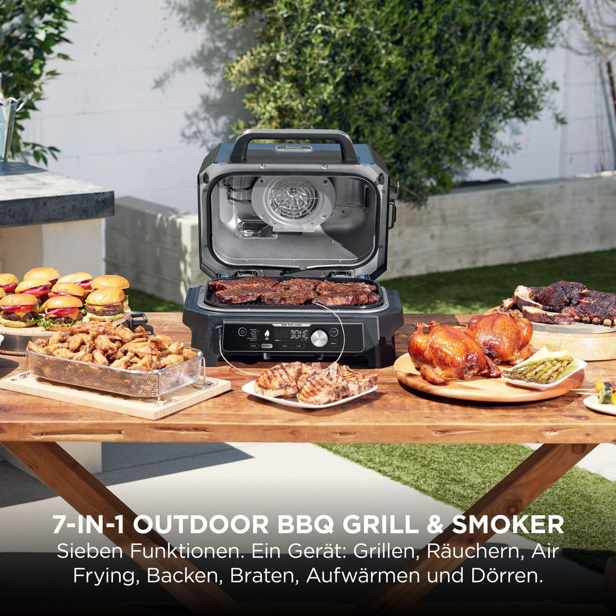 Ninja Woodfire Pro Connect XL Grătar Electric BBQ Smoker, Control prin aplicație - OG901EUAMZ