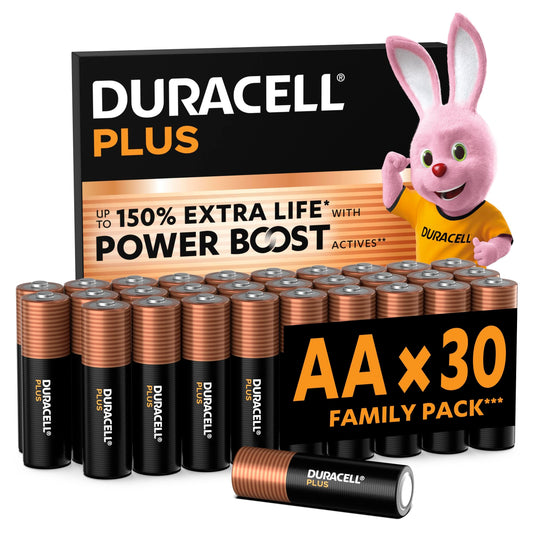 DURACELL Plus AA Batteries (Pack of 30) - Alkaline Batteries 1.5V - 5020122