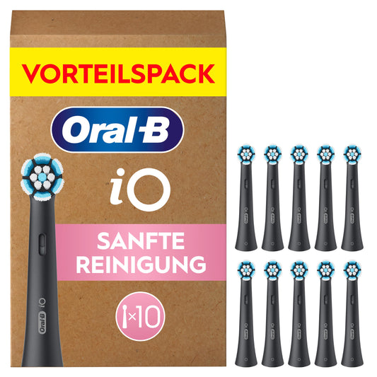 Oral-B iO Replacement Brush Heads Gentle Cleaning, Black, 10 Pieces - 8006530157001