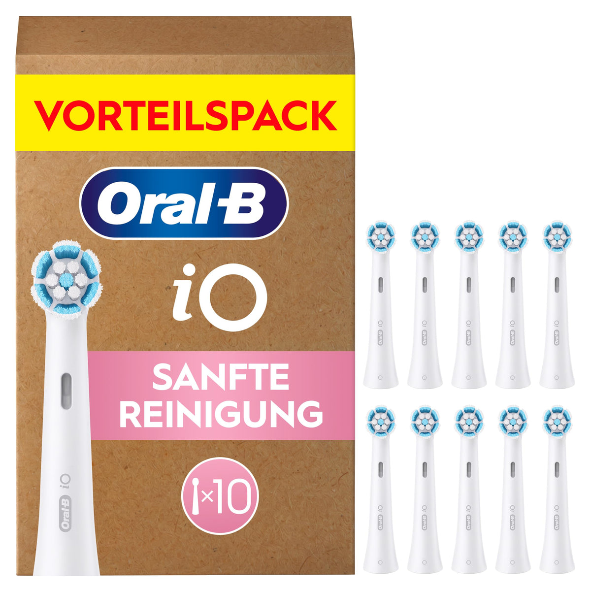 Oral-B iO Replacement Brush Heads Gentle Cleaning, White, 10 Pieces - 8006530156943