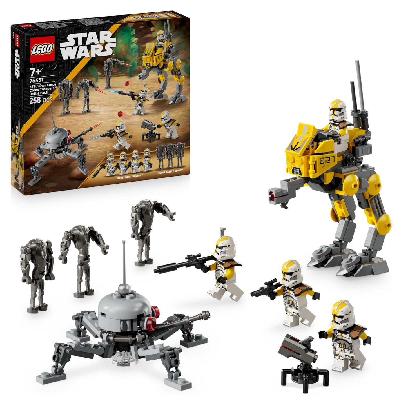 LEGO Star Wars Clone Troopers of the 327th Star Corps Battle Pack - Toy for children aged 7 and up - Minifigures to build and collect - Creative gift for boys and girls - 75431