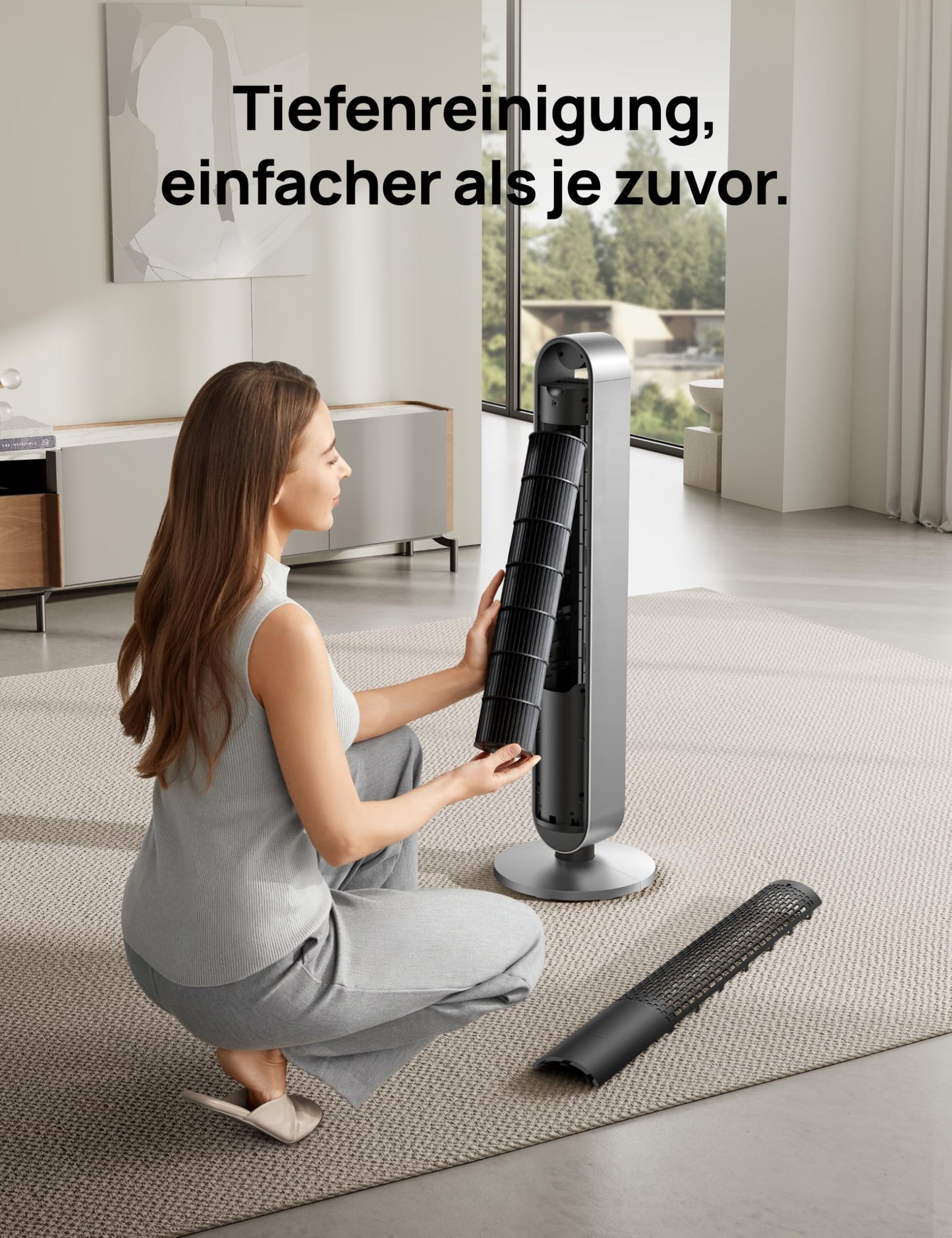 DREO Smart Tower Fan Very Quiet, 120° Oscillating Fan with Cooling, 25dB Stand Fan with Remote Control for Bedroom, 12 Speeds, 4 Modes, 12 Hour Timer, Pilot Max S - DR-HTF004S