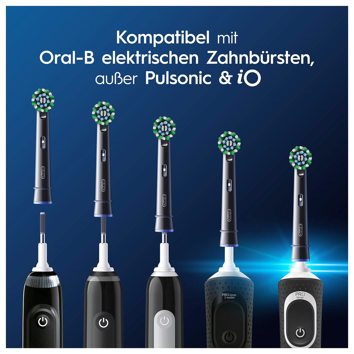 Oral-B Replacement Brushes PRO CrossAction, Black, 10 Pieces - 8006540861981