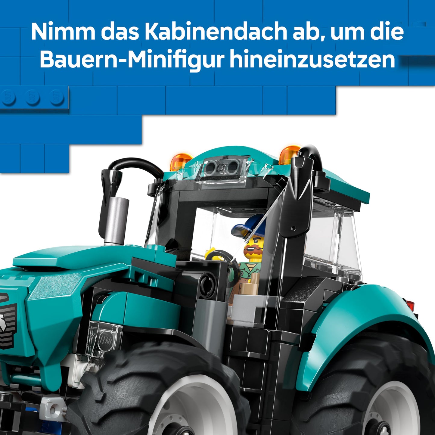 LEGO City Tractor - toy farm vehicle model building with farmer minifigure - birthday gift for boys aged 6 and over and technology fans - 60498