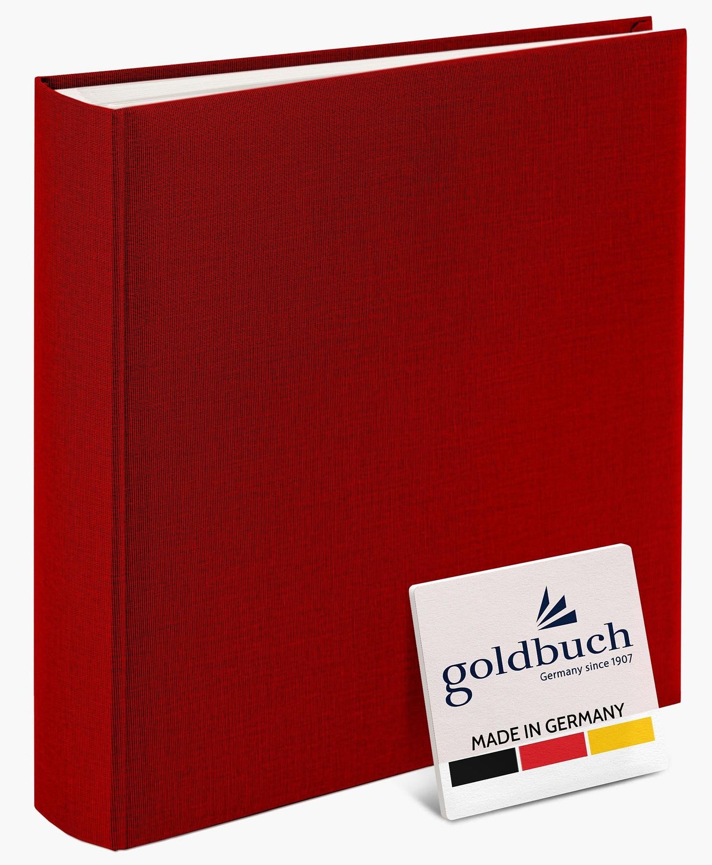 goldbuch 31707 photo album, Summertime, 30 x 31 cm, photo book with 100 white pages & glassine dividers, photo album made of linen, memory album, red