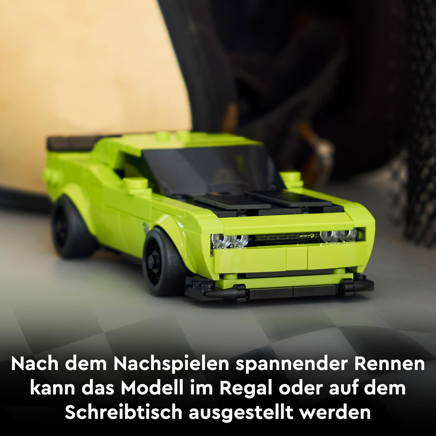 LEGO Speed Champions Dodge Challenger SRT Hellcat sports car - toy car with 1 minifigure to collect - creative racing car - racing car to build - gift for boys, girls aged 9 and up 77237