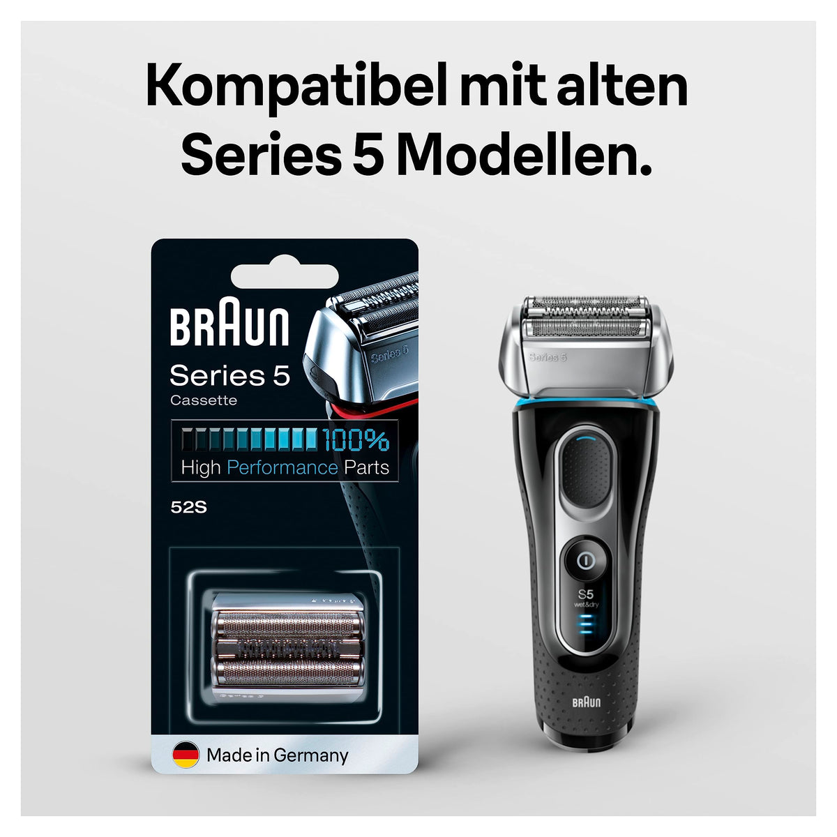 Braun Electric Shaver Cutting Head Series 5, 52S, Silver - 3301384830