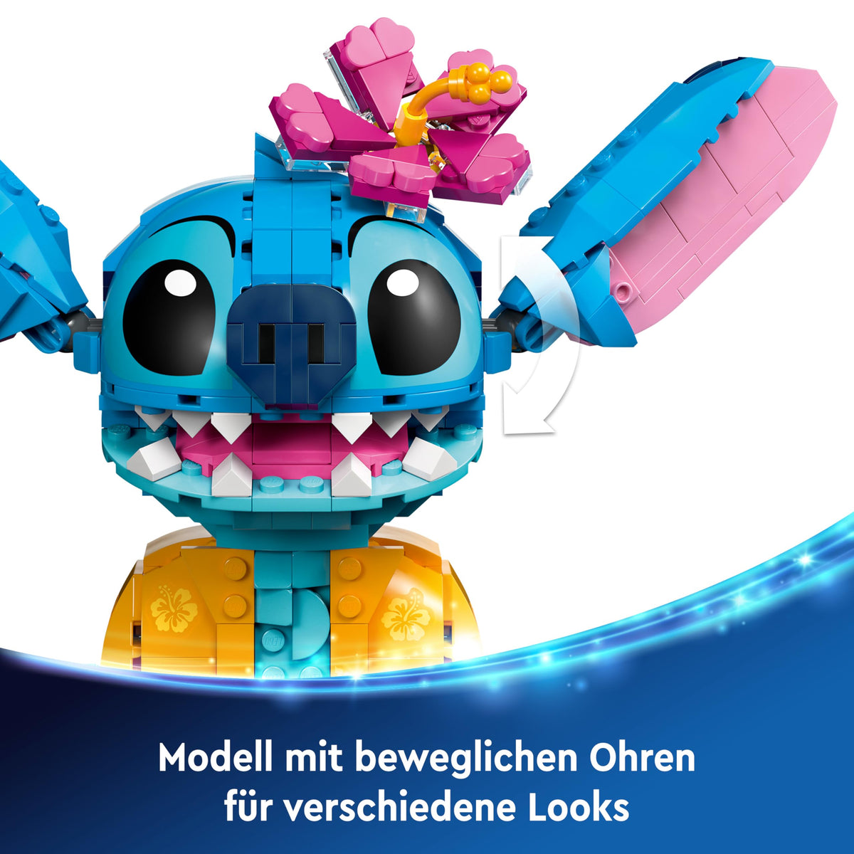 LEGO | Disney Stitch Jucărie - Figură pentru joacă și colecționat cu un cornet de înghețată și o floare decorativă - Cadou pentru fete, băieți și fanii filmului Lilo & Stitch de la 9 ani - 43249