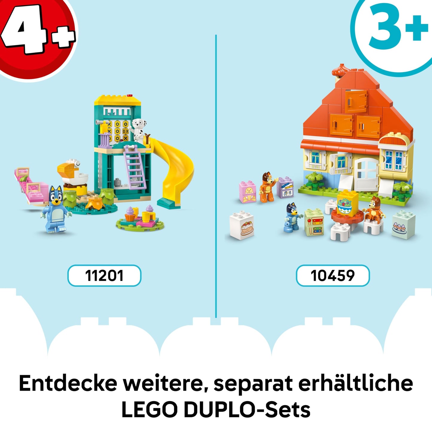 LEGO DUPLO Bluey: Trip to the ice cream parlor with Bluey - educational toy for toddlers - with toy car and 2 minifigures - gift for girls and boys aged 2 and over - 10458