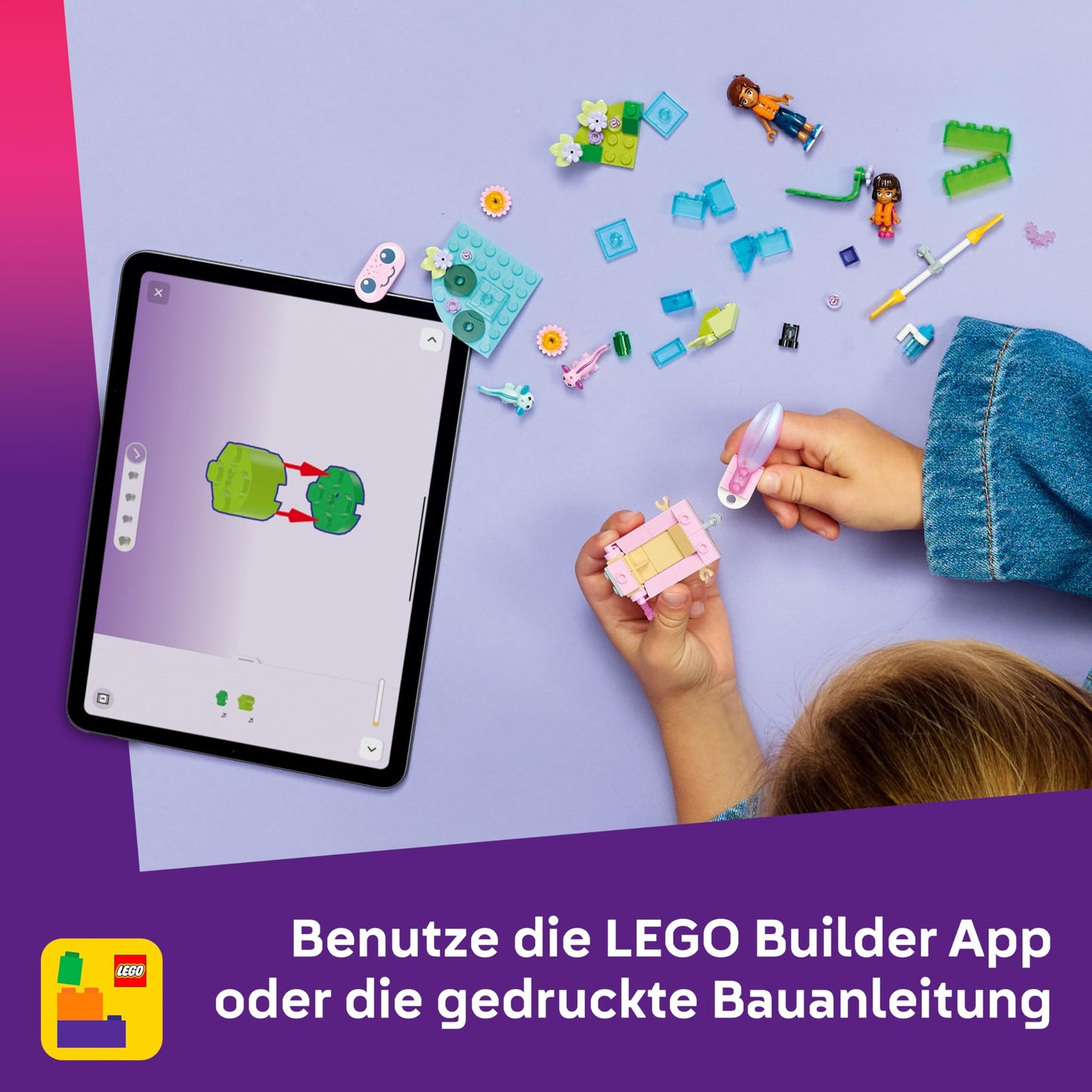 LEGO Friends Axolotl Adventure Boat - including 2 mini dolls, 2 cute animal figures, plants, flowers & accessories - birthday gift for girls aged 5 and up - 42681