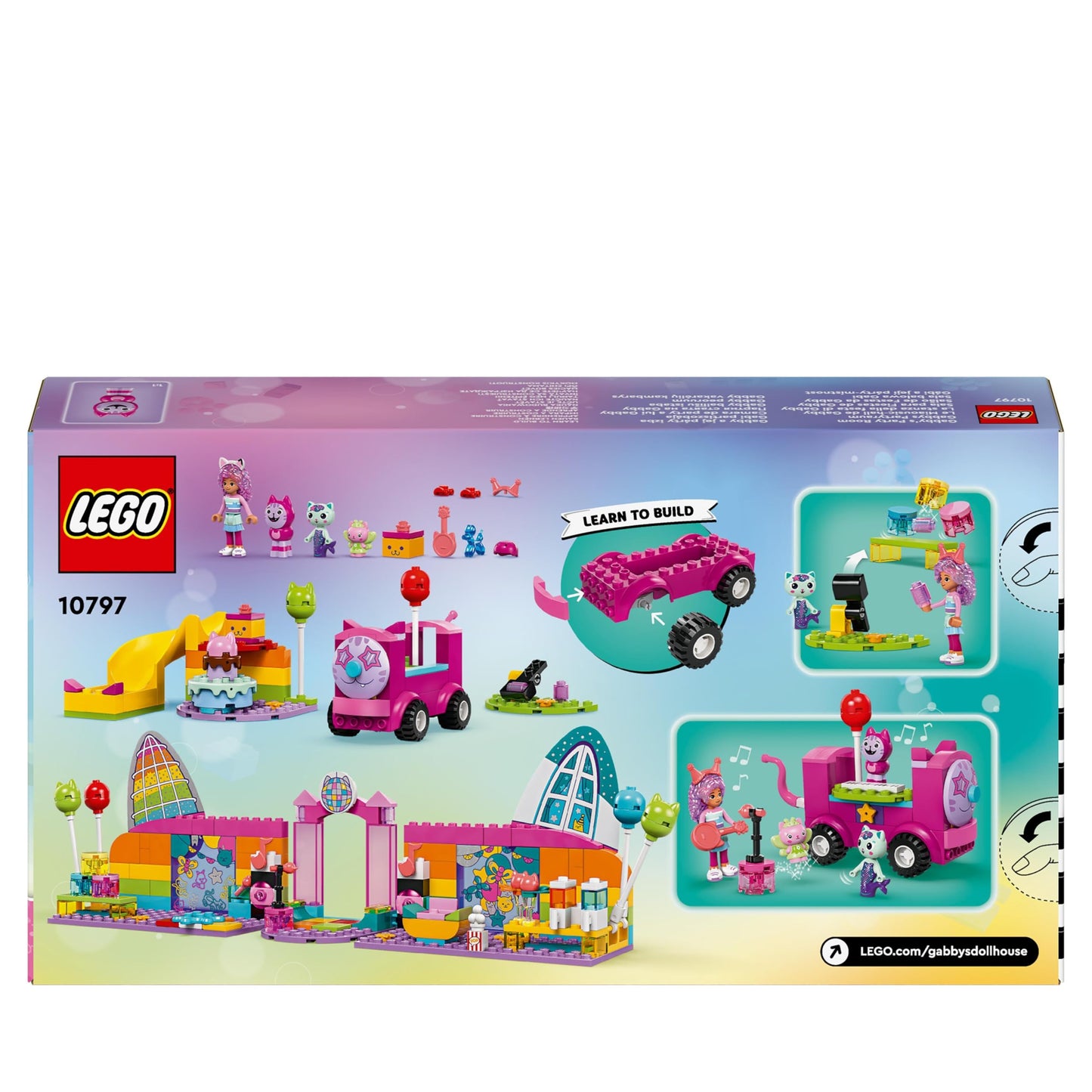LEGO Gabby's Dollhouse Gabby's Party Room Disco Playset for Kids, DJ Entertainment Toy with Slide, Animal Figures and Accessories, Creative Role Play Gift for 4 Plus Year Old Girls & Boys 10797